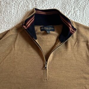 Brooks Brothers Tan Quarter Zip Sweater